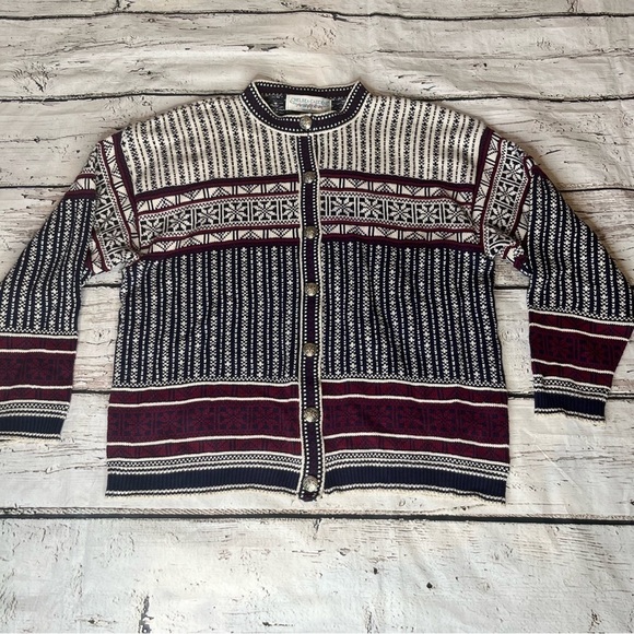 Chelsea Gardens Sweaters - Vintage Chelsea Gardens Knit Cardigan Sweater Size M